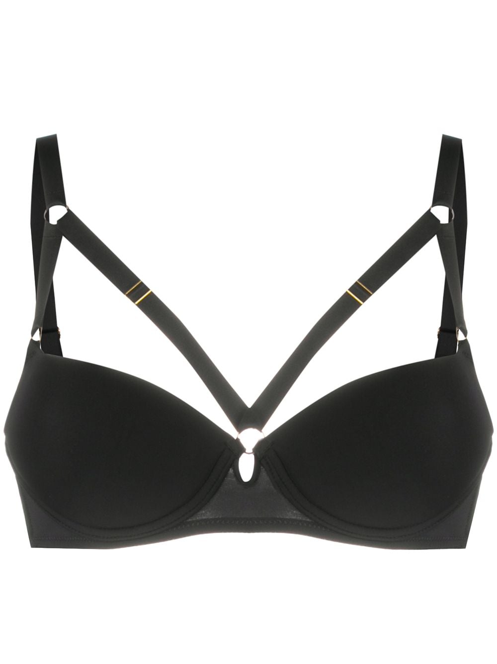 Maison Close strap-embellished padded bra - Black von Maison Close