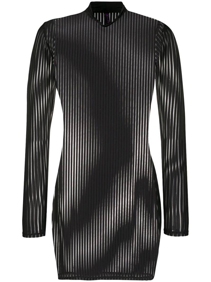 Maison Close striped sheer dress - Black von Maison Close