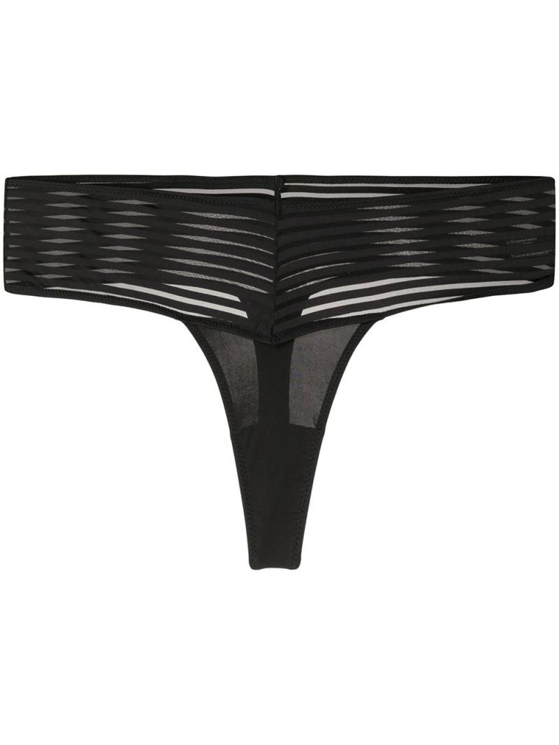 Maison Close striped thong - Black von Maison Close