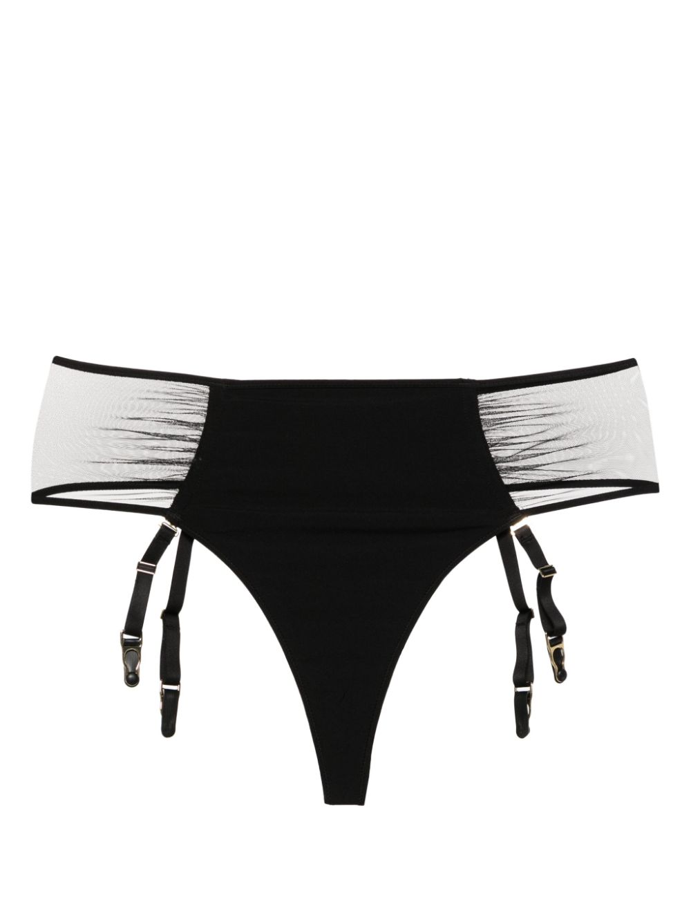 Maison Close suspender-straps sheer-panels thong - Black von Maison Close