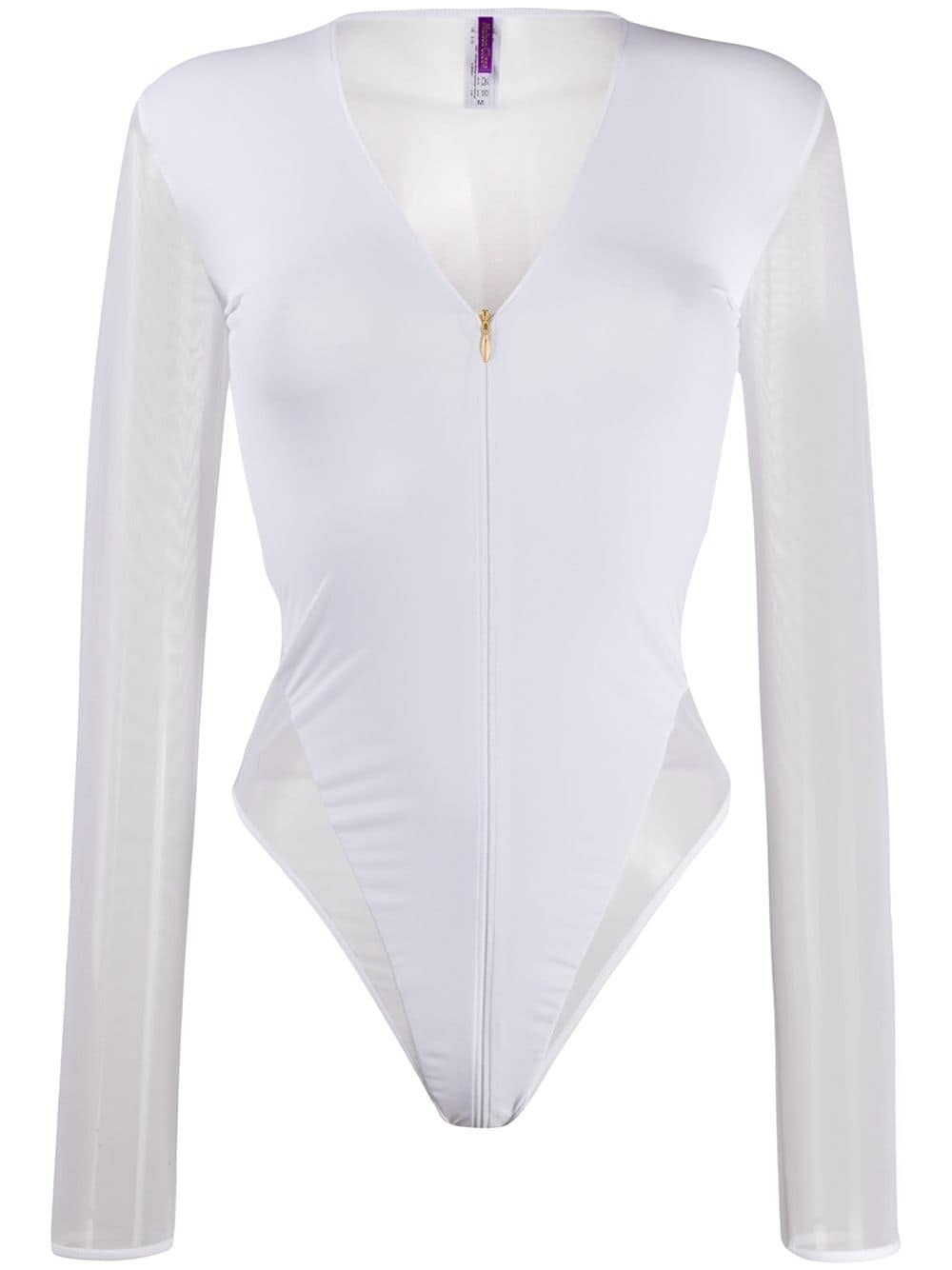 Maison Close zipped thong bodysuit - White von Maison Close