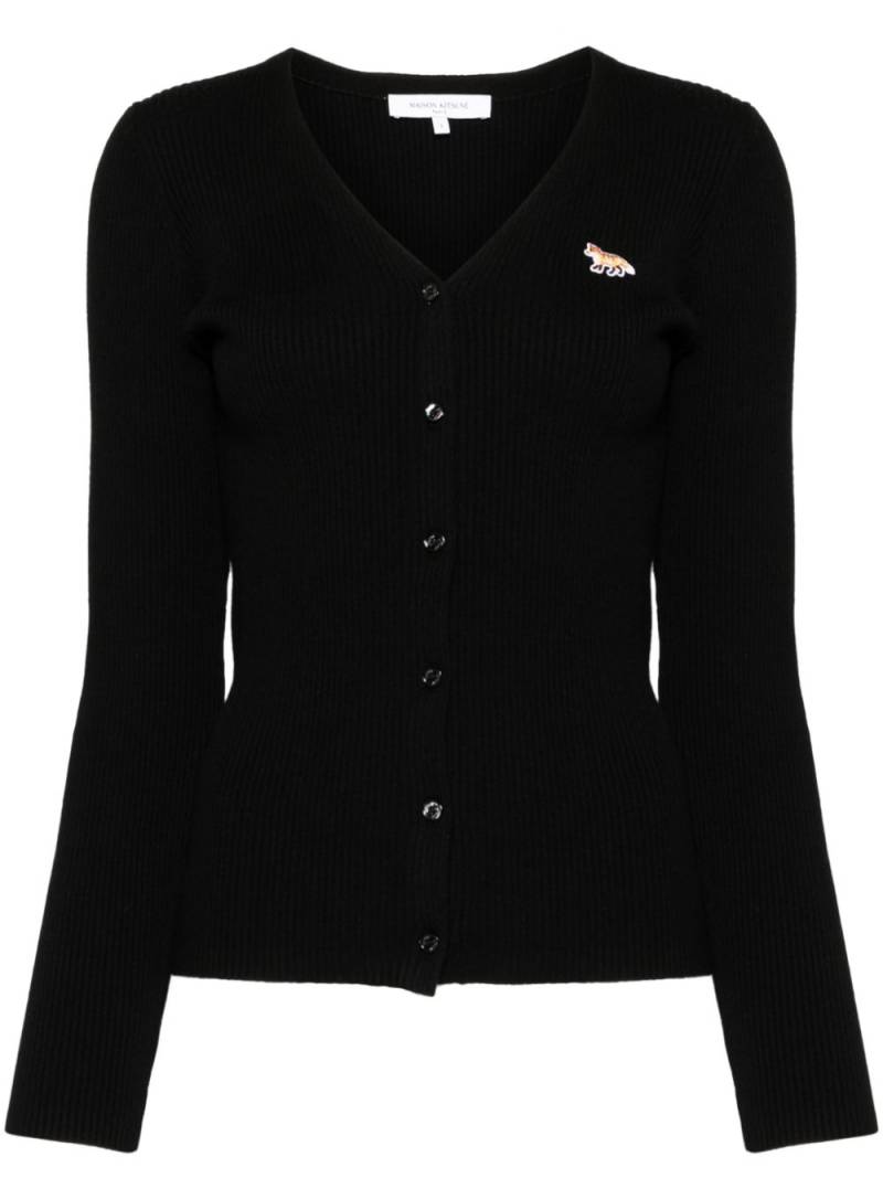 Maison Kitsuné Baby Fox patch cardigan - Black von Maison Kitsuné