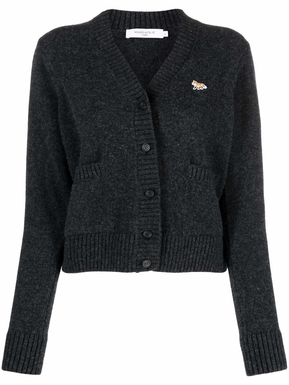 Maison Kitsuné Baby Fox patch cardigan - Grey von Maison Kitsuné