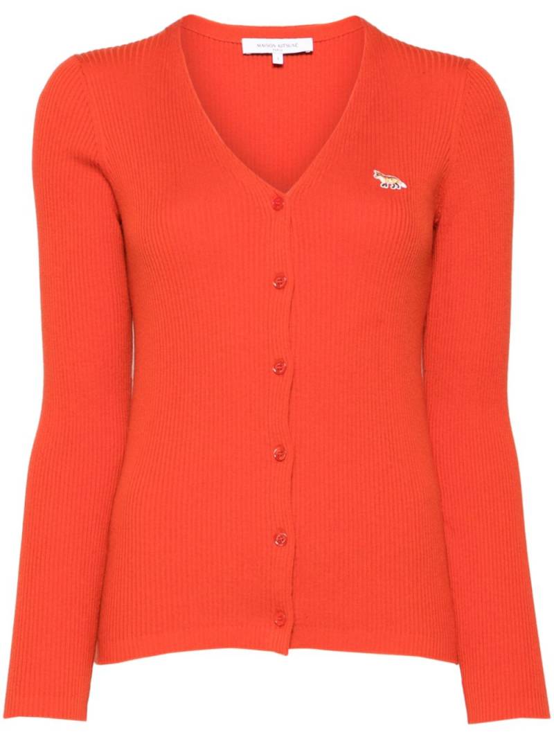 Maison Kitsuné Baby Fox patch cardigan - Red von Maison Kitsuné