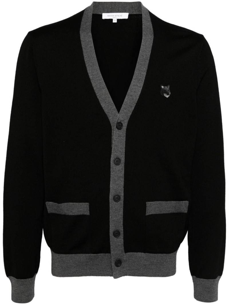 Maison Kitsuné Bold Fox Head Patch cardigan - Black von Maison Kitsuné