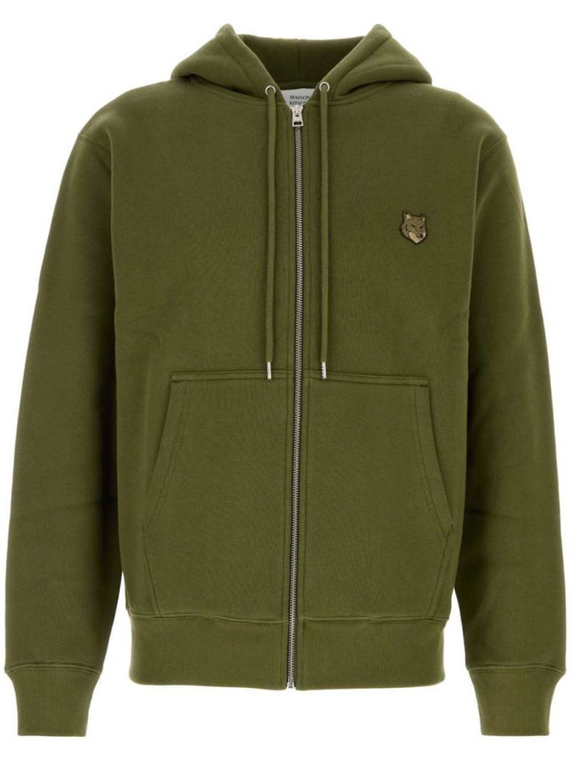 Maison Kitsuné Bold Fox Head-appliqué hoodie - Green von Maison Kitsuné