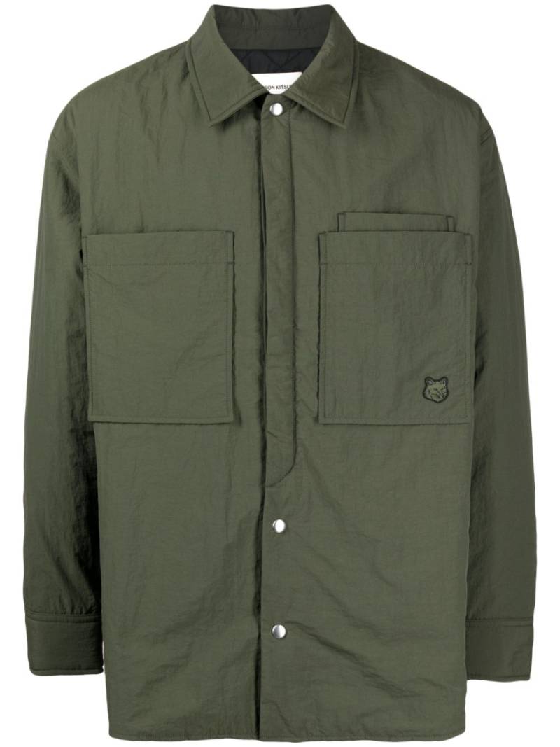 Maison Kitsuné Bold Fox Head-motif padded shirt jacket - Green von Maison Kitsuné