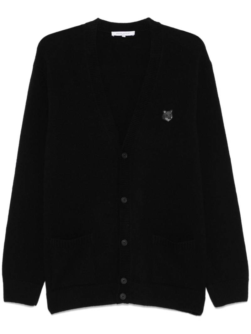 Maison Kitsuné Bold Fox Head-patch cardigan - Black von Maison Kitsuné