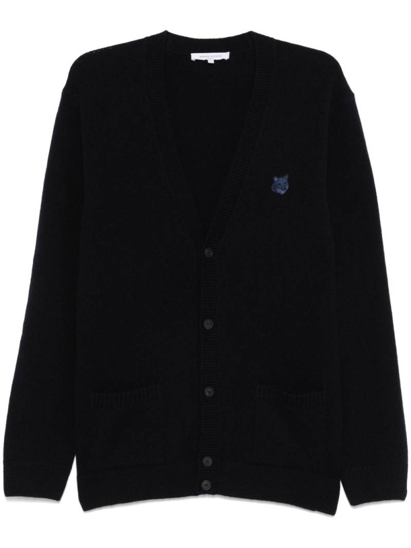 Maison Kitsuné Bold Fox Head-patch cardigan - Blue von Maison Kitsuné