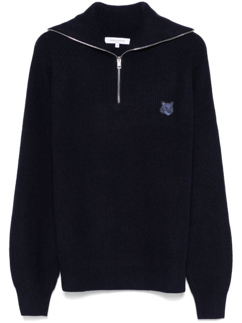 Maison Kitsuné Bold Fox Head ribbed sweater - Blue von Maison Kitsuné