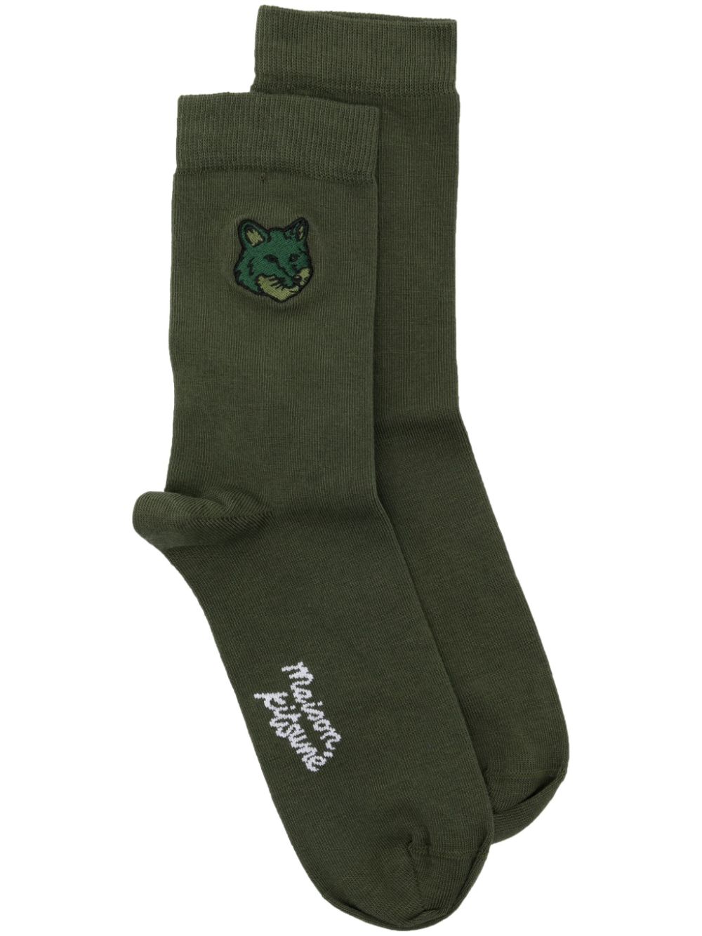 Maison Kitsuné Bold Fox Head socks - Green von Maison Kitsuné