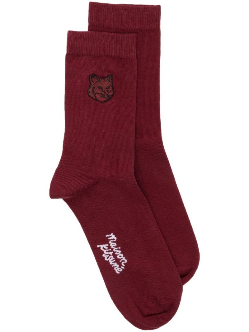 Maison Kitsuné Bold Fox Head socks - Red von Maison Kitsuné