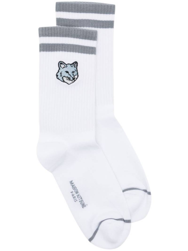 Maison Kitsuné Bold Fox Head socks - White von Maison Kitsuné