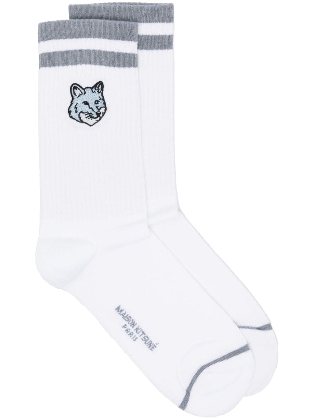 Maison Kitsuné Bold Fox Head socks - White von Maison Kitsuné