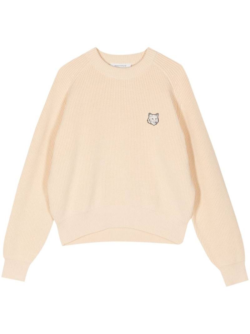 Maison Kitsuné Bold Fox-appliqué jumper - Neutrals von Maison Kitsuné