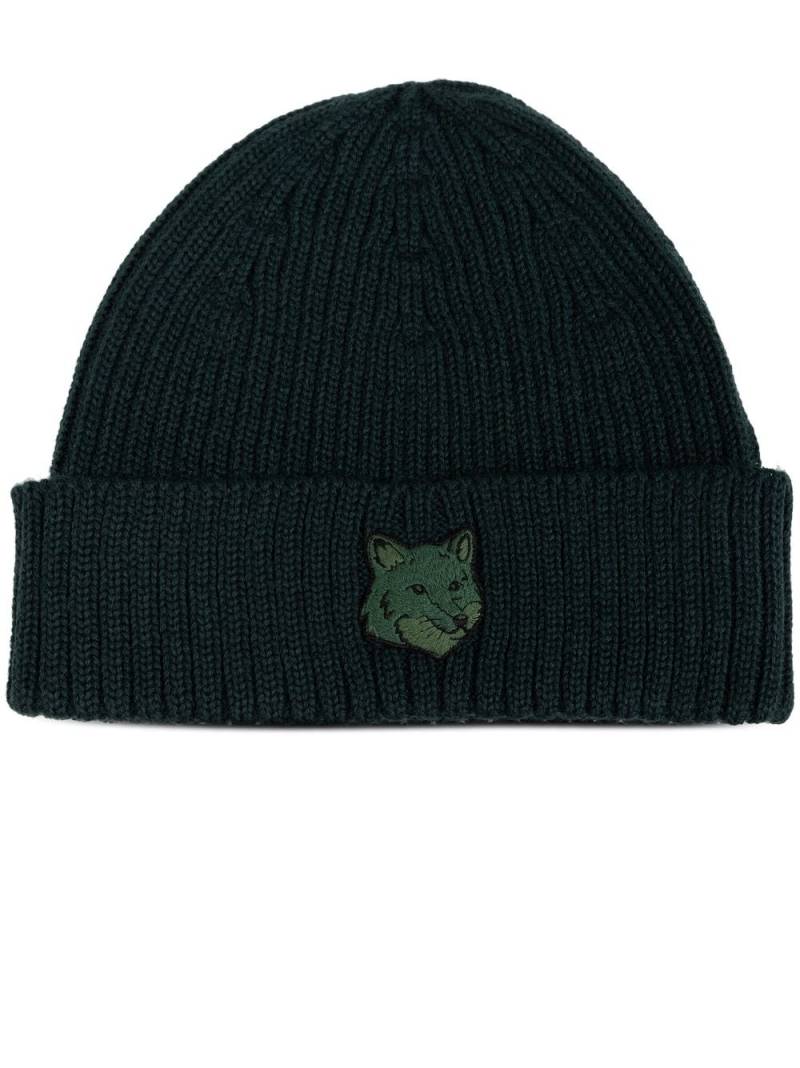 Maison Kitsuné Bold Fox head beanie - Green von Maison Kitsuné