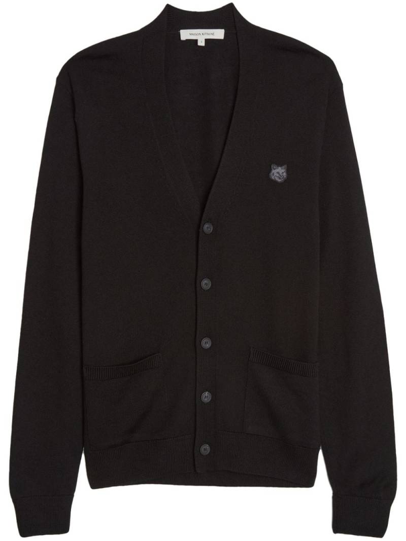 Maison Kitsuné Chillax Fox-motif wool cardigan - Black von Maison Kitsuné