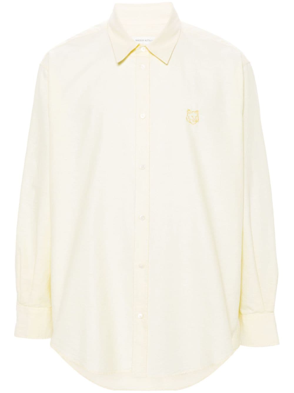 Maison Kitsuné Contour Fox Head-embroidery cotton shirt - Yellow von Maison Kitsuné