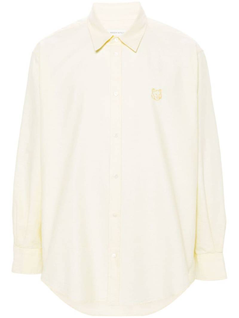 Maison Kitsuné Contour Fox Head-embroidery cotton shirt - Yellow von Maison Kitsuné