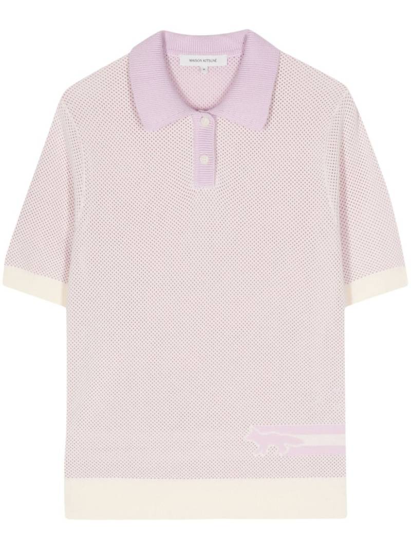 Maison Kitsuné Flash Fox knitted polo top - Pink von Maison Kitsuné