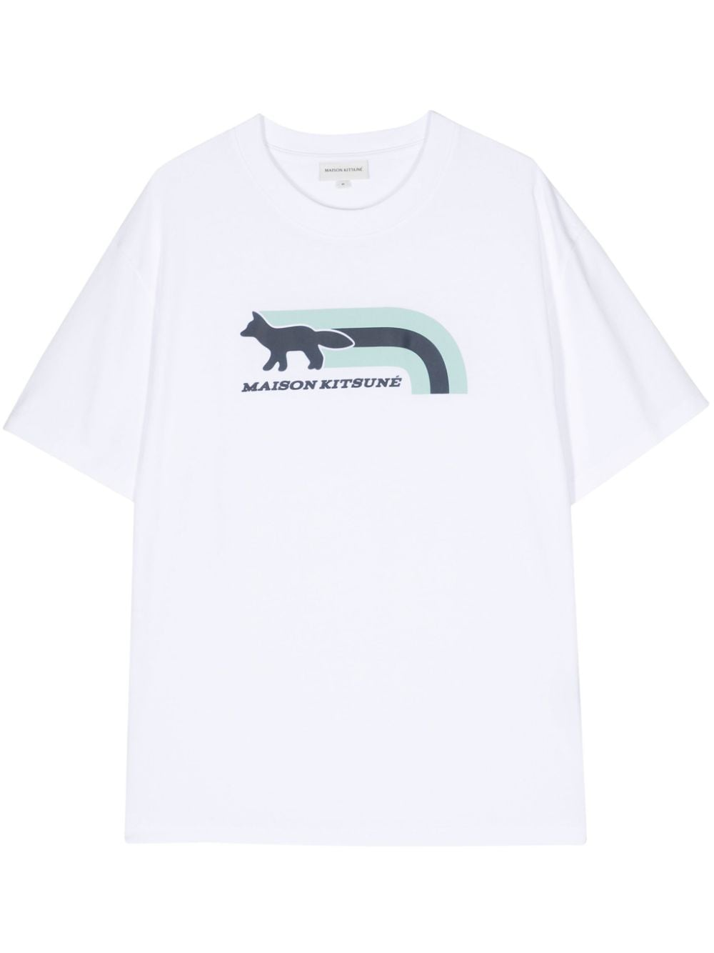 Maison Kitsuné Flash Fox-print cotton T-shirt - White von Maison Kitsuné