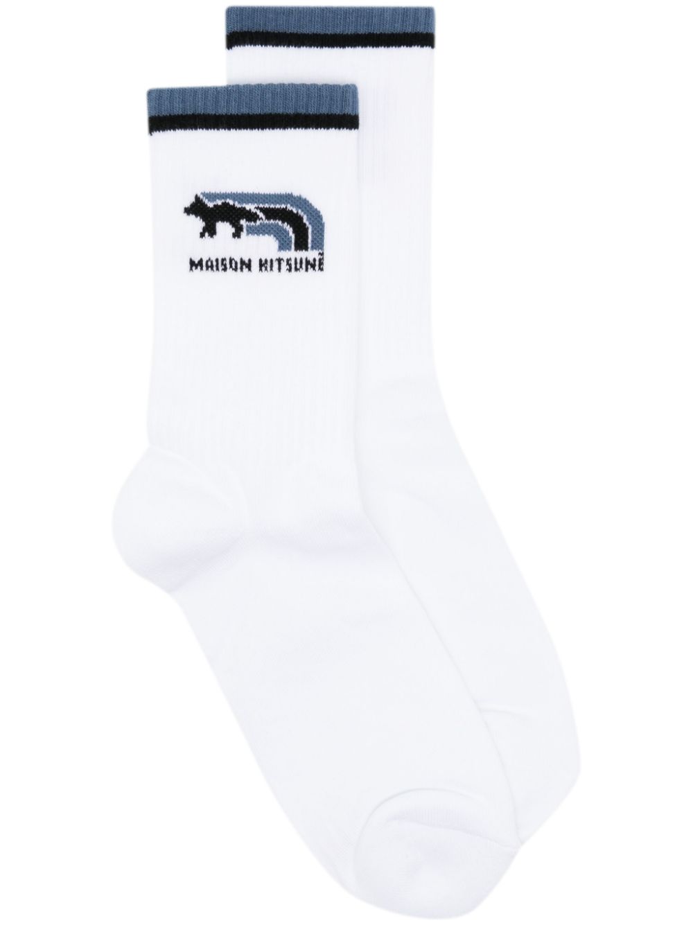 Maison Kitsuné Flash Fox socks - White von Maison Kitsuné