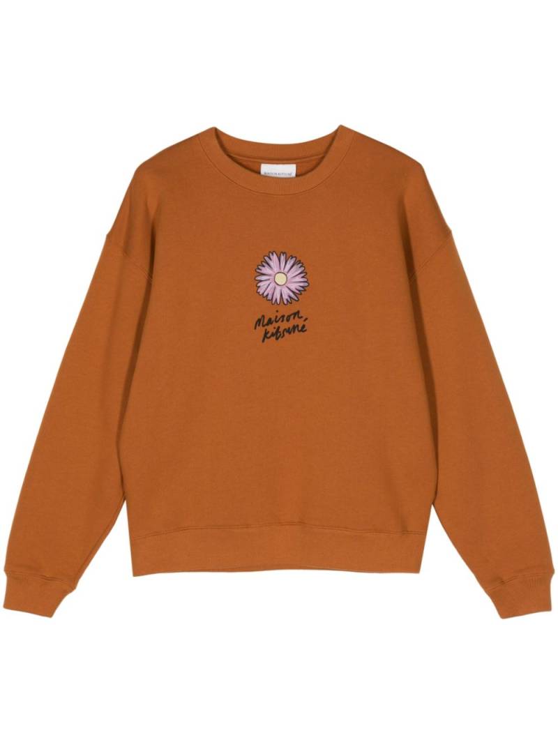 Maison Kitsuné Floating Flower cotton sweatshirt - Brown von Maison Kitsuné