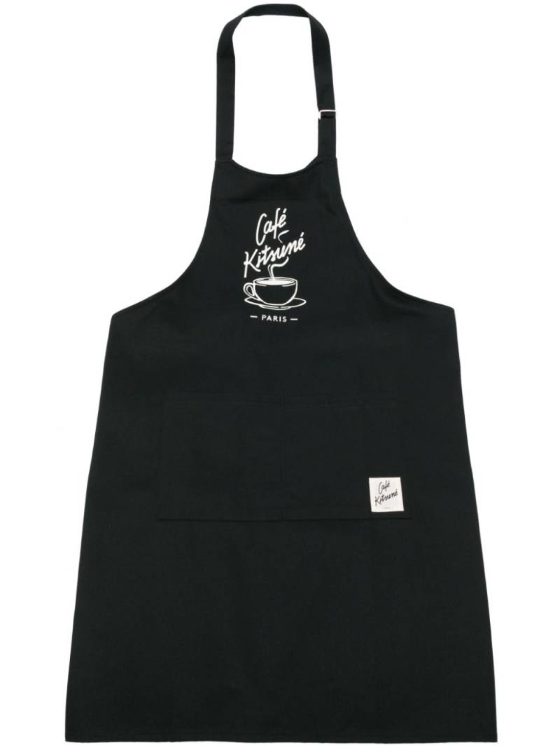 Maison Kitsuné Fox Cup cotton apron - Black von Maison Kitsuné