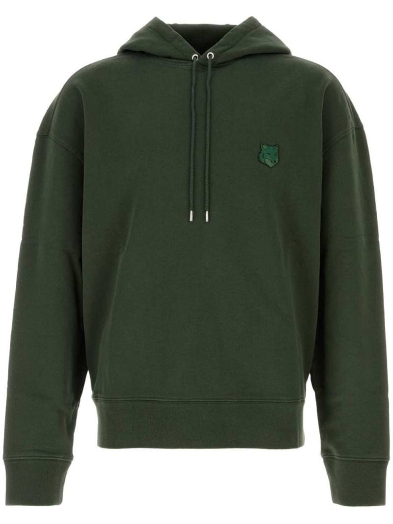 Maison Kitsuné Fox Head-appliqué hoodie - Green von Maison Kitsuné