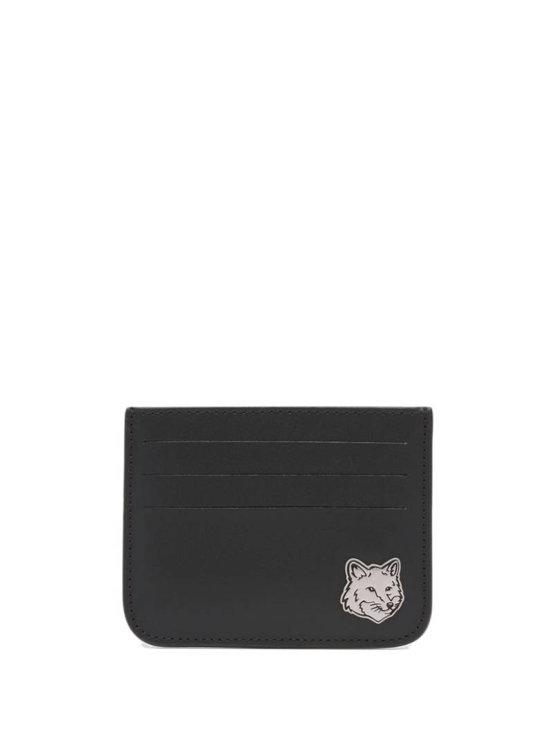 Maison Kitsuné Fox Head card holder - Black von Maison Kitsuné