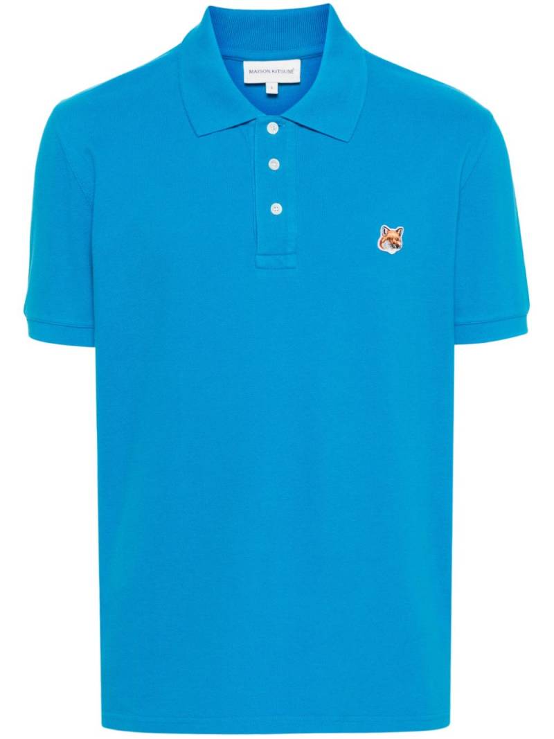 Maison Kitsuné Fox Head cotton polo shirt - Blue von Maison Kitsuné