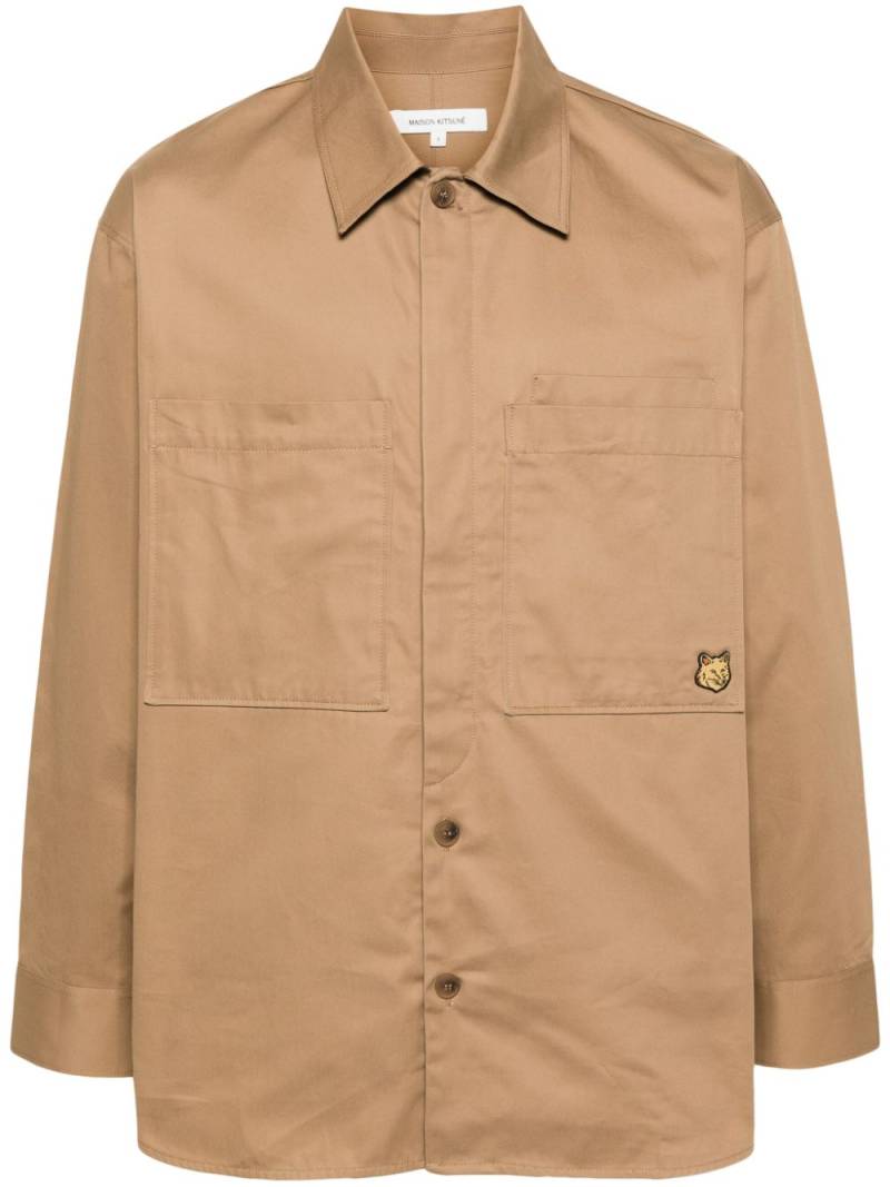 Maison Kitsuné Fox Head gabardine overshirt - Neutrals von Maison Kitsuné