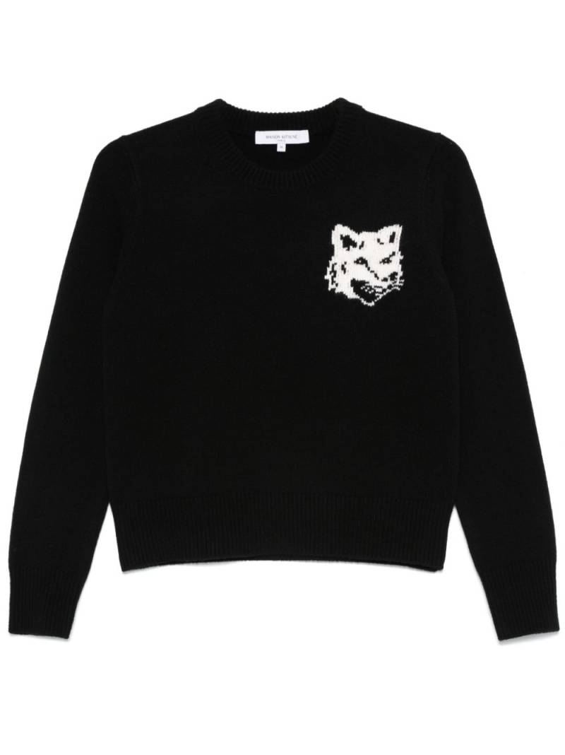 Maison Kitsuné Fox Head-intarsia sweater - Black von Maison Kitsuné