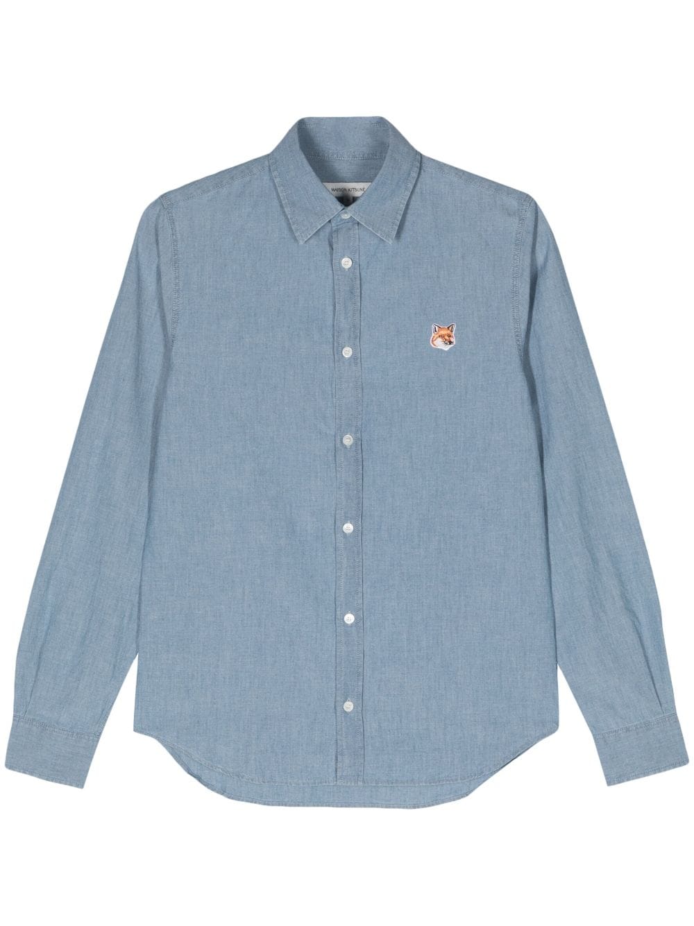 Maison Kitsuné Fox Head-patch cotton shirt - Blue von Maison Kitsuné