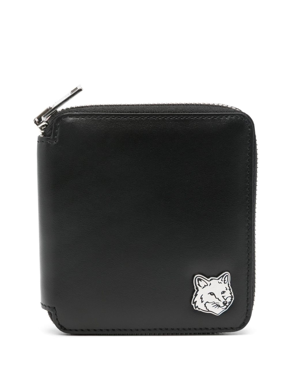 Maison Kitsuné Fox Head-plaque wallet - Black von Maison Kitsuné