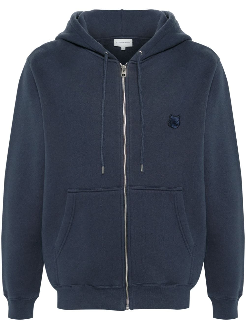 Maison Kitsuné Fox-appliqué zipped hoodie - Blue von Maison Kitsuné