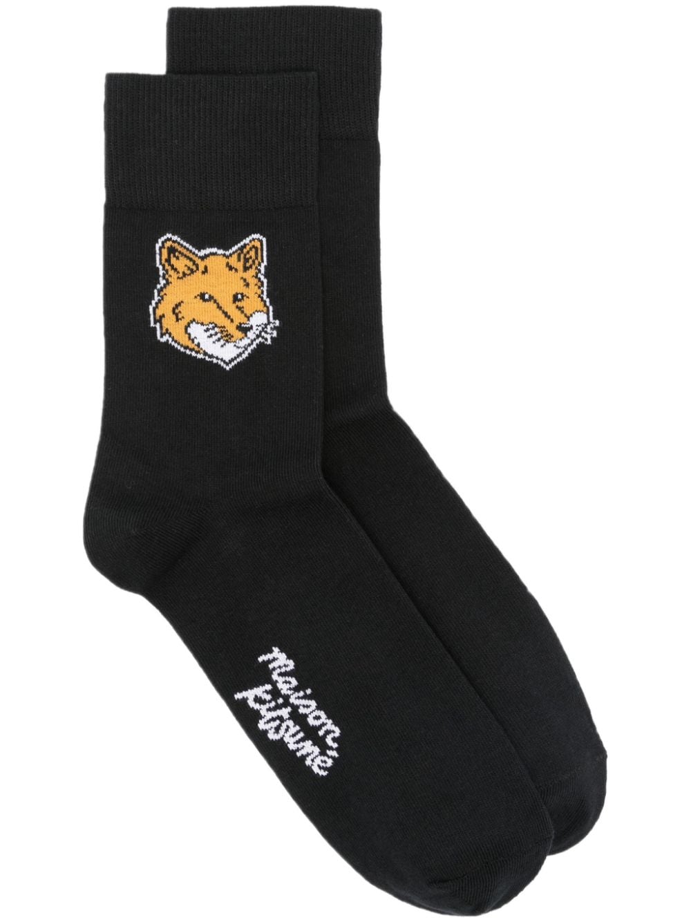 Maison Kitsuné Fox-head socks - Black von Maison Kitsuné