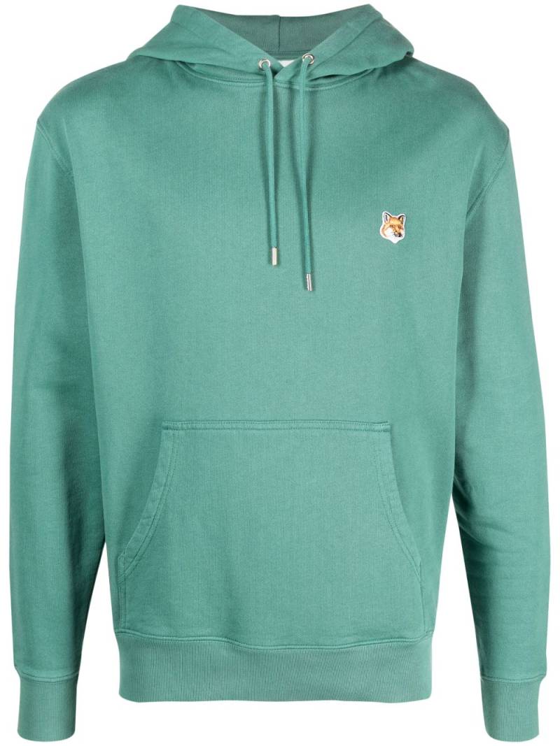 Maison Kitsuné Fox-motif cotton hoodie - Green von Maison Kitsuné