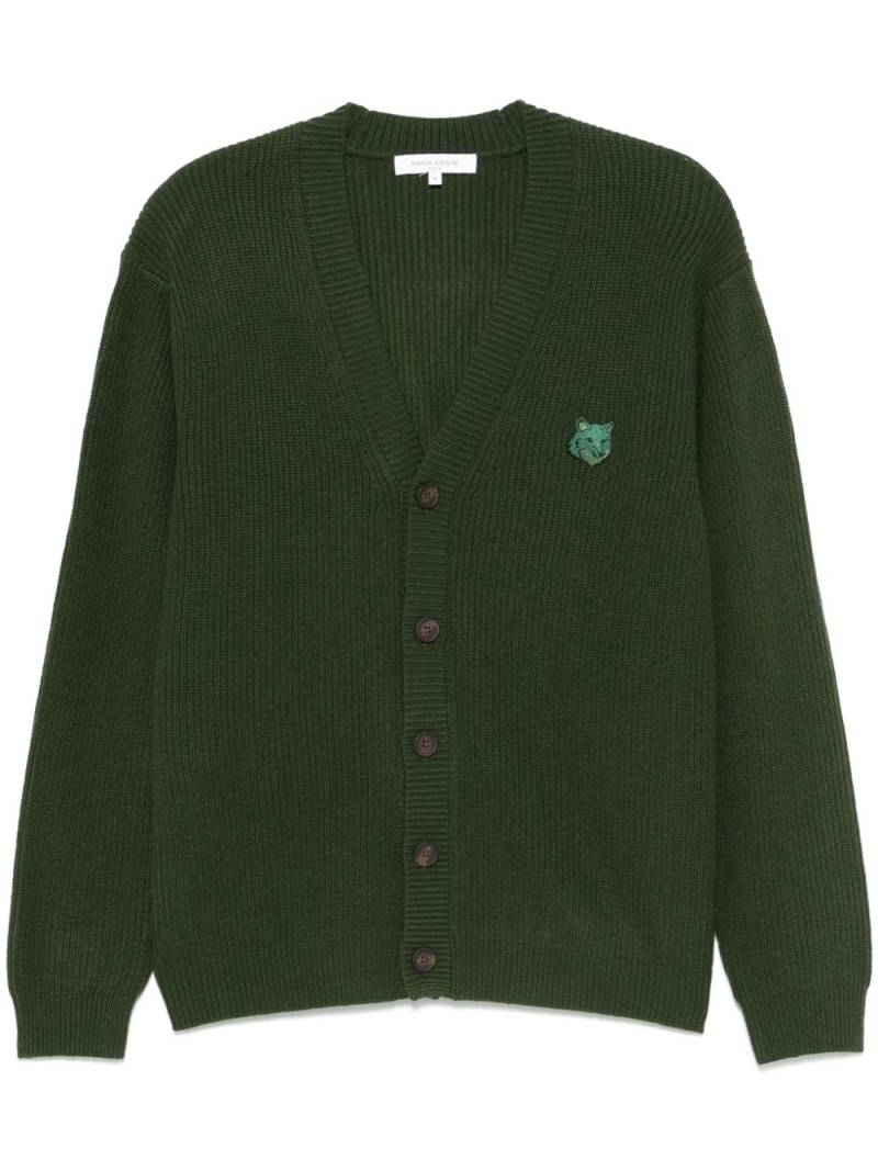 Maison Kitsuné Fox-patch cardigan - Green von Maison Kitsuné