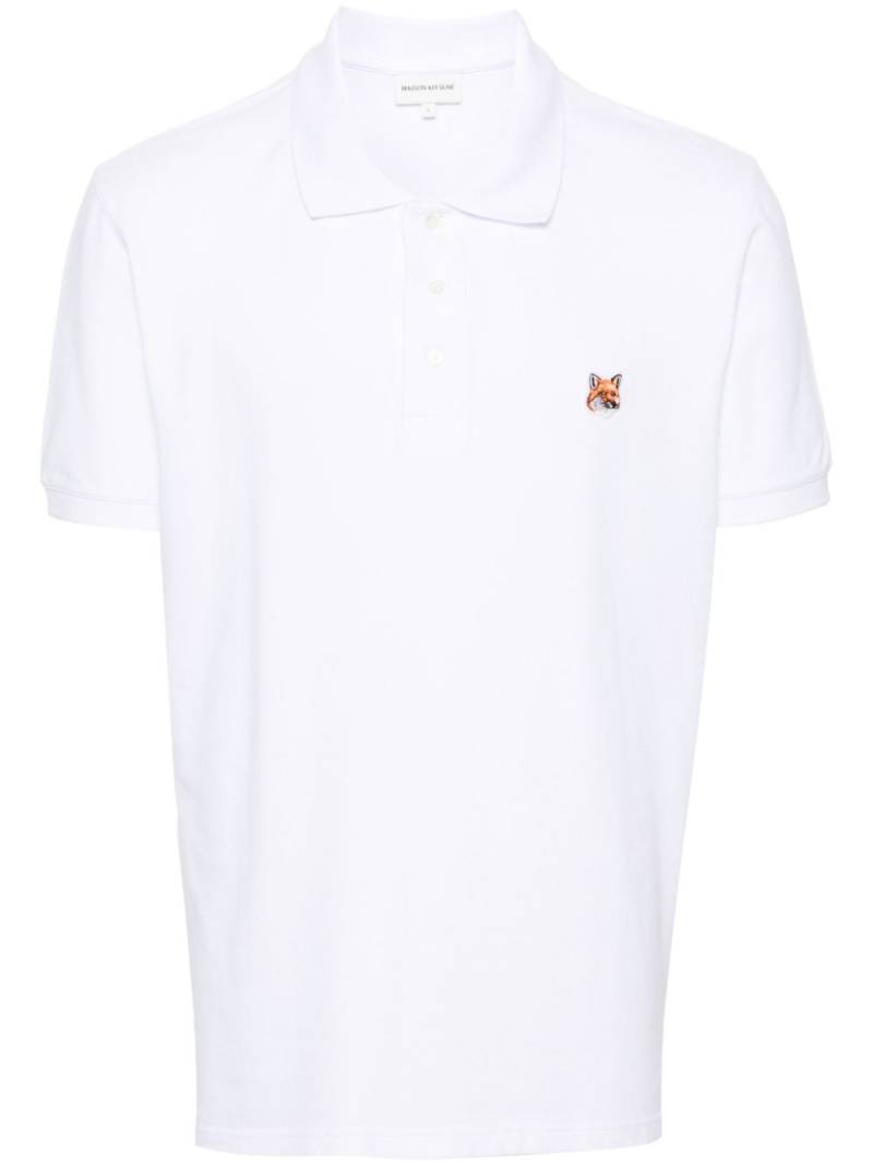 Maison Kitsuné Fox-patch piqué polo shirt - White von Maison Kitsuné