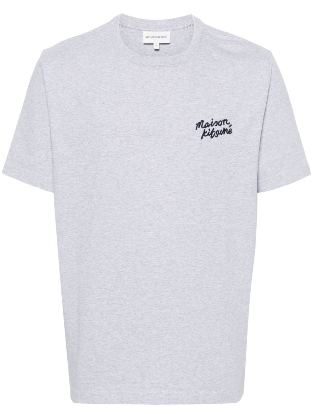 Maison Kitsuné Handwriting logo-embroidered T-shirt - Grey von Maison Kitsuné