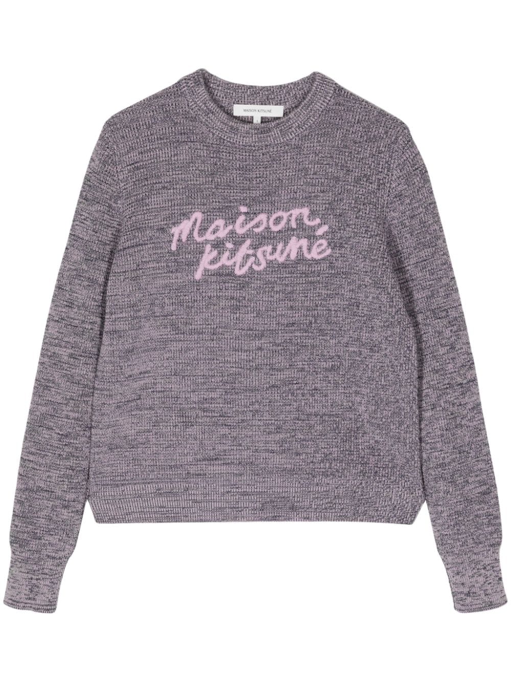 Maison Kitsuné Handwriting logo-embroidered jumper - Purple von Maison Kitsuné