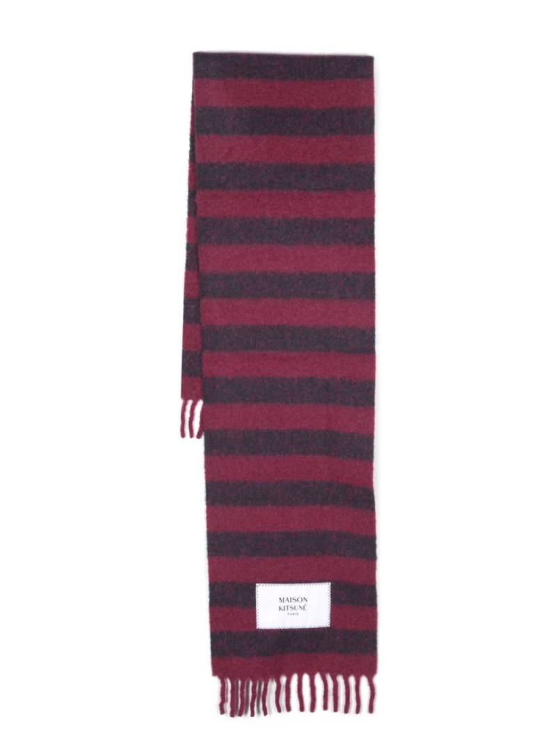 Maison Kitsuné Rugby striped scarf - Purple von Maison Kitsuné