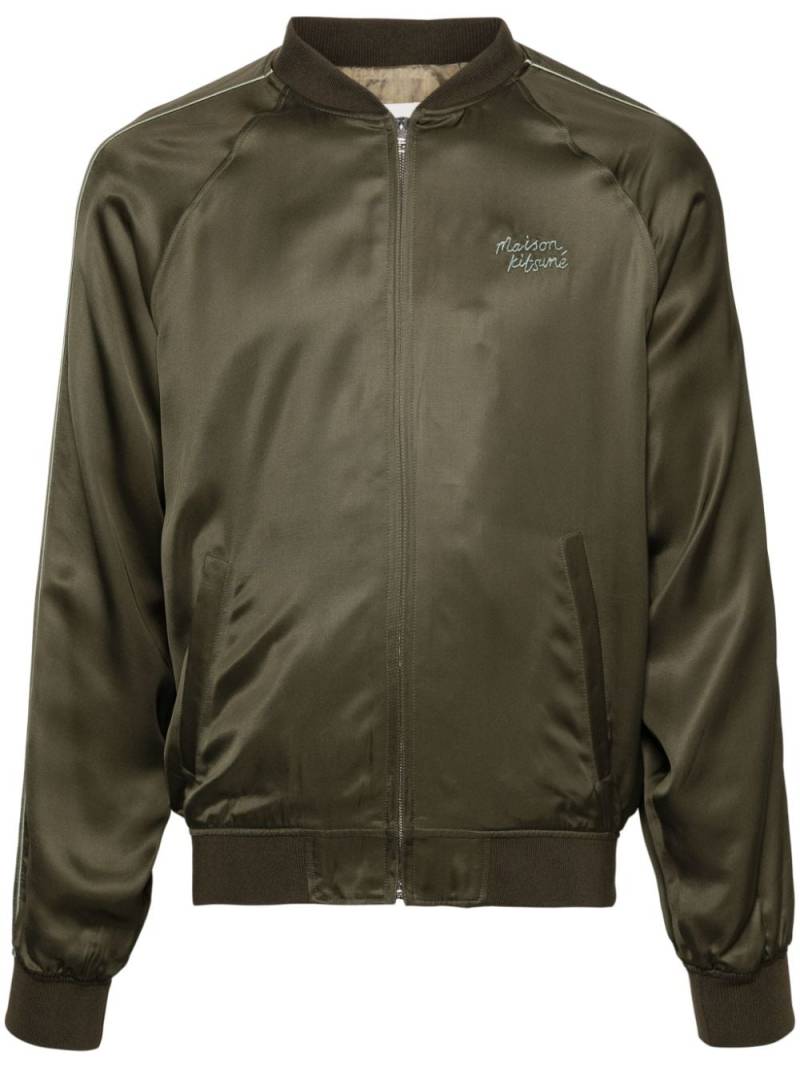 Maison Kitsuné Teddy logo-embroidered track jacket - Green von Maison Kitsuné