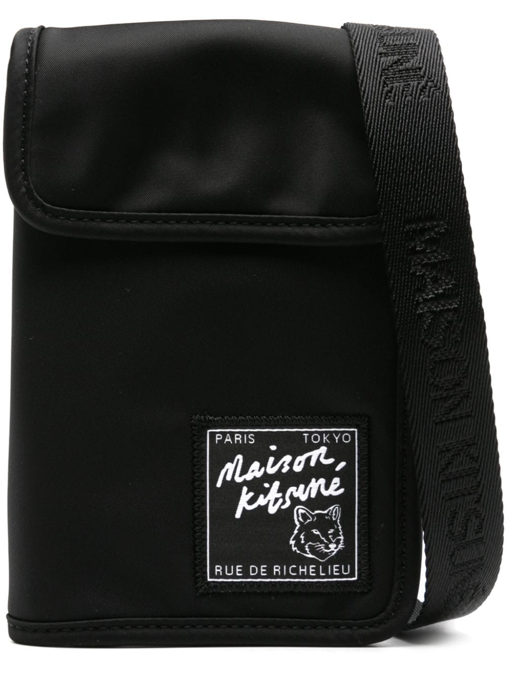 Maison Kitsuné The Traveller bi-fold neck bag - Black von Maison Kitsuné