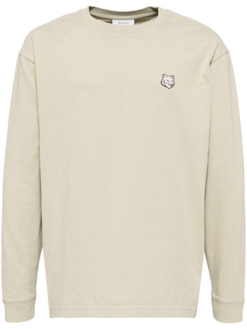 Maison Kitsuné bold fox head long-sleeved T-shirt - Neutrals von Maison Kitsuné