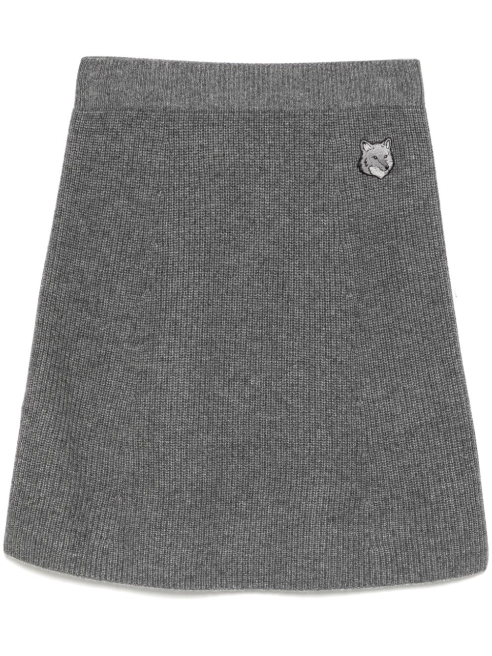 Maison Kitsuné bold fox head patch short ribbed skirt - Grey von Maison Kitsuné