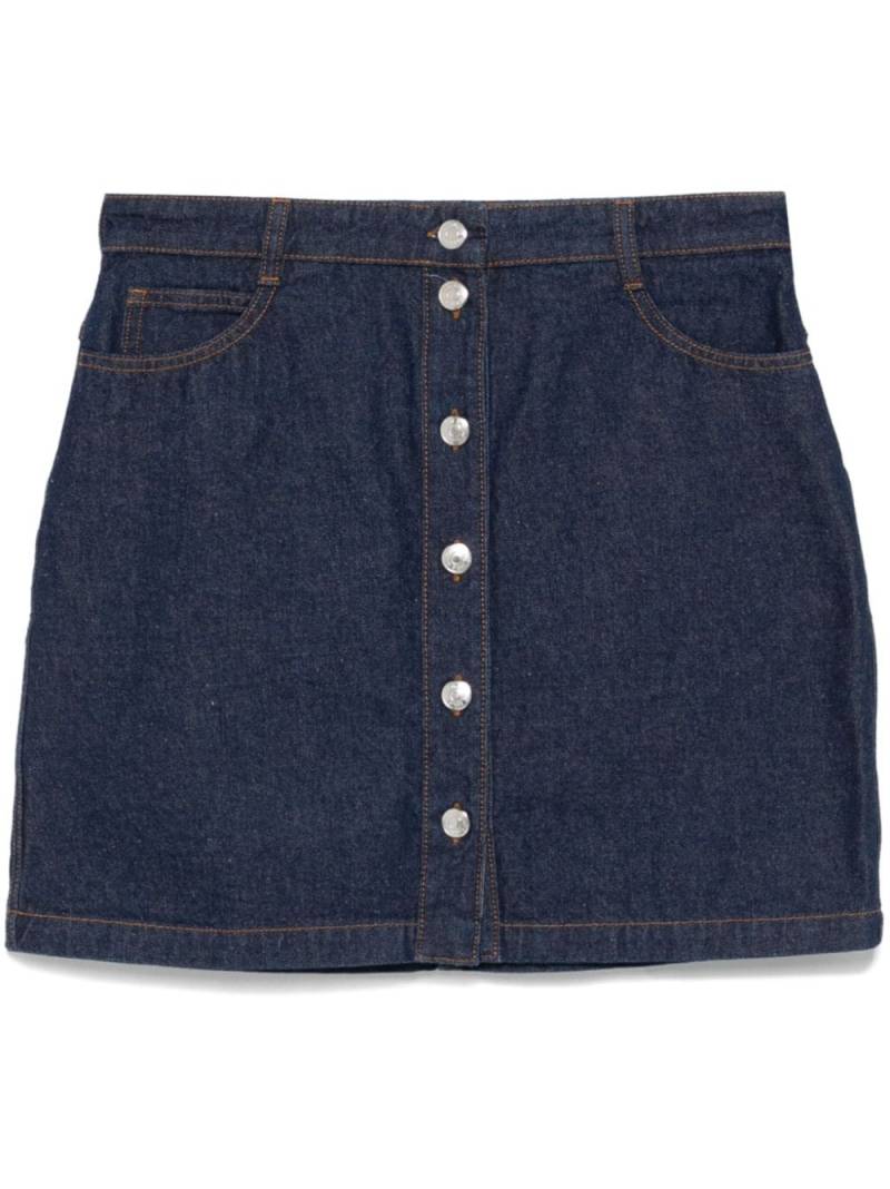 Maison Kitsuné button-up denim mini skirt - Blue von Maison Kitsuné