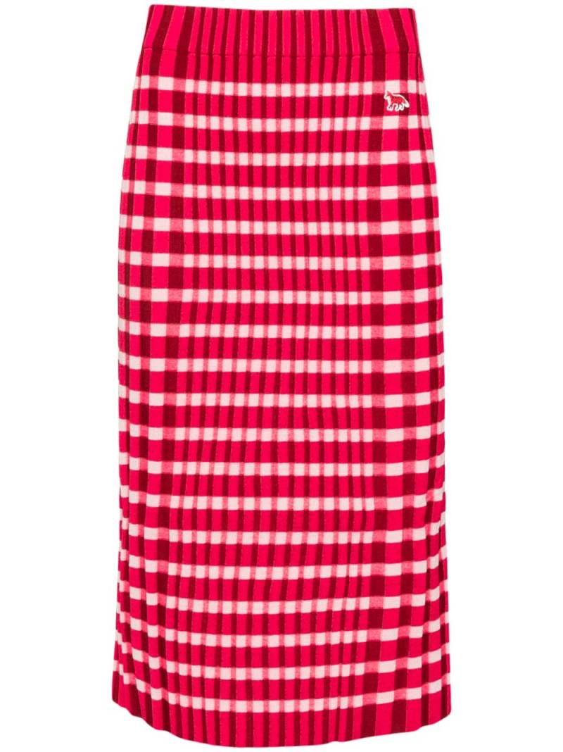 Maison Kitsuné checked knitted skirt - Pink von Maison Kitsuné