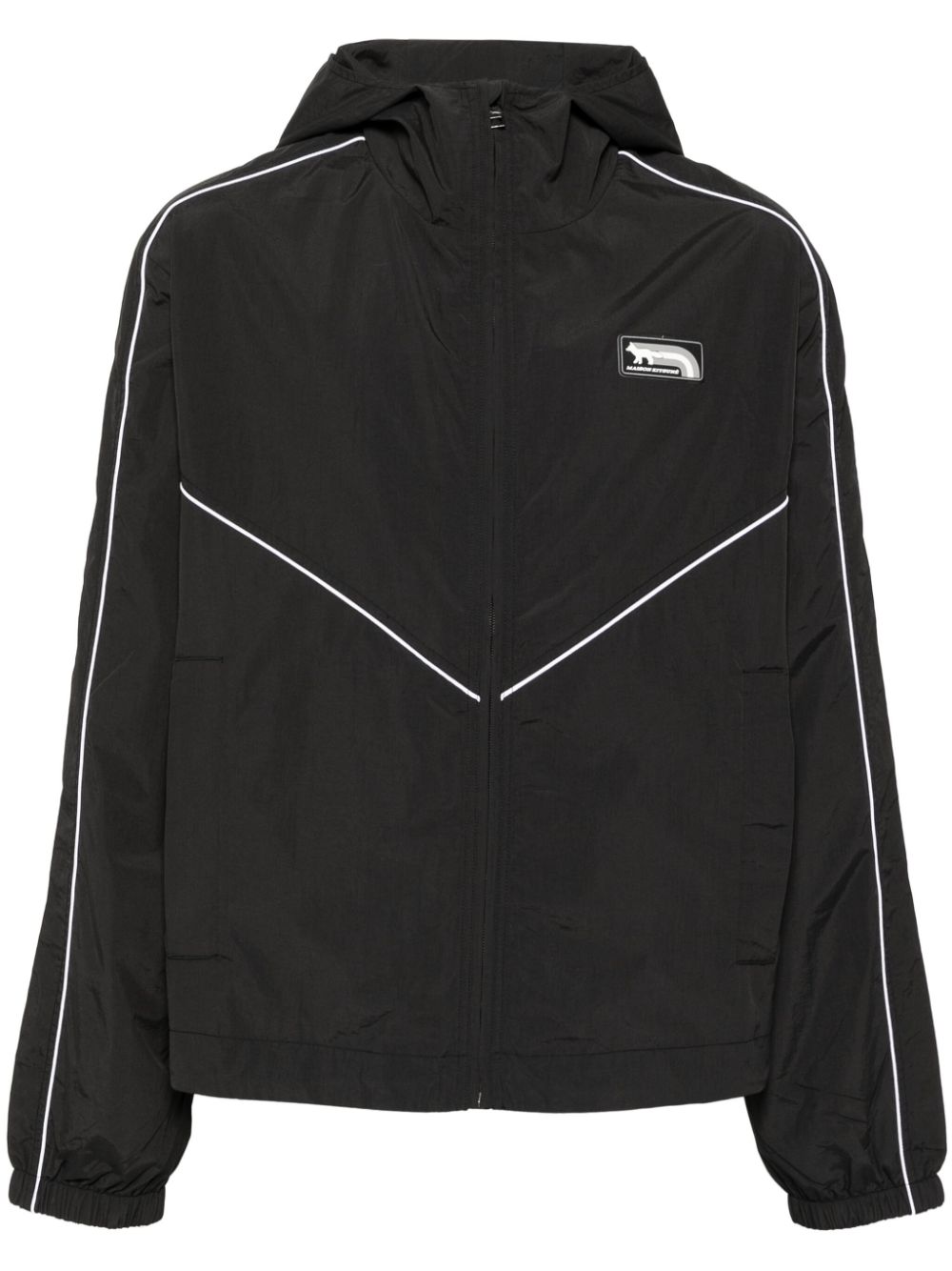 Maison Kitsuné contrast piping hooded jacket - Black von Maison Kitsuné